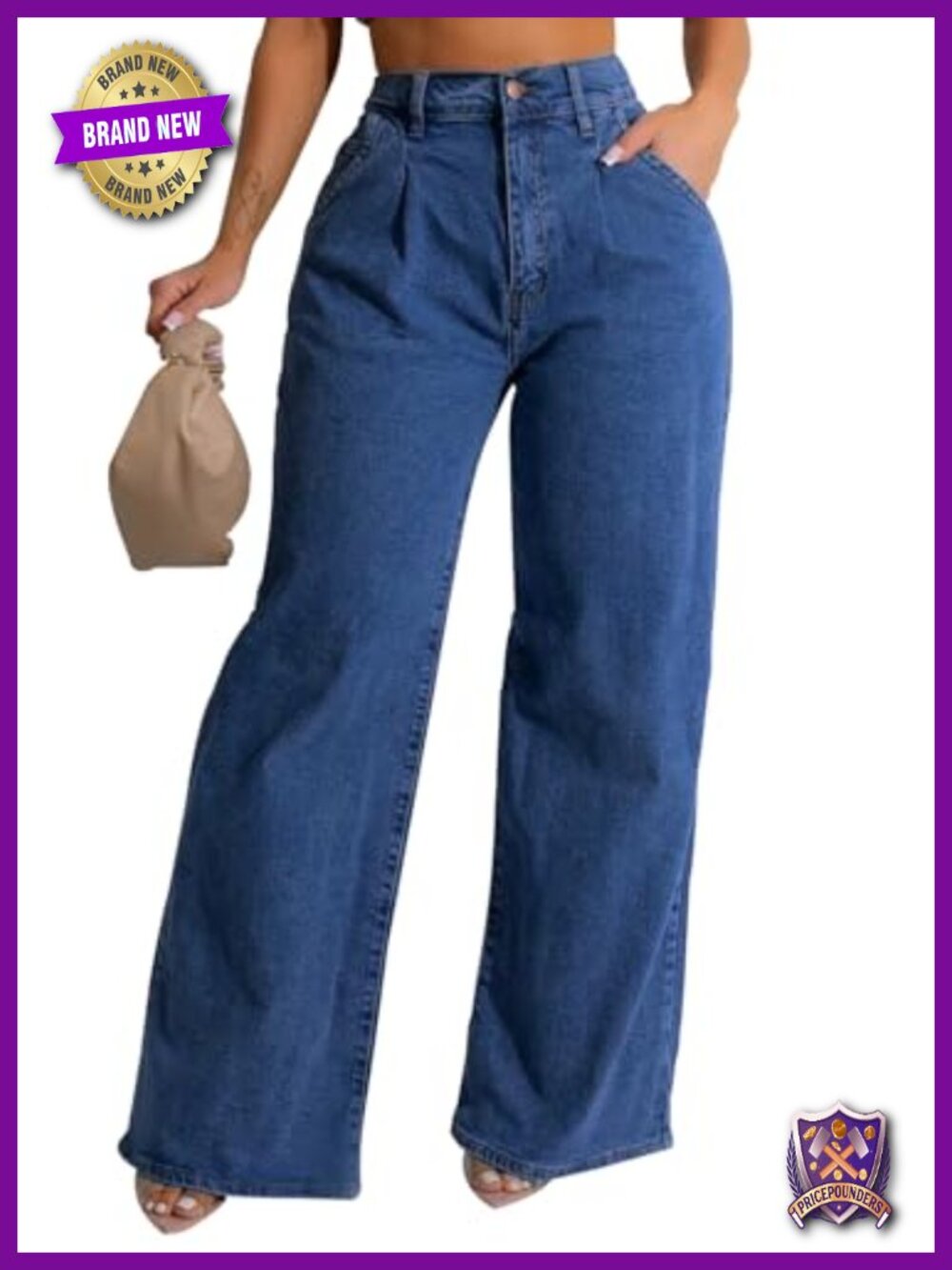 Women's High Waist Wide Straight Leg Baggy Denim Jeans Y2K